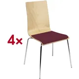 Nowy Styl 4er-Set Stapelstühle »Cafe VII« rot, 46x46.5 cm
