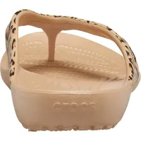 Crocs Women's Kadee Ii Leopard Flip W Clog, Leopard Gold, 2 UK Men 3 UK Women