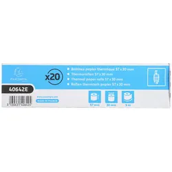 Exacompta 40642E 120x Thermorolle für Kartenzahlung, 57mm x 9m, 1-lagig, 55g, BPA-frei - Weiß