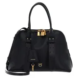 PINKO Bowling Mini Henkeltasche Baumwolle/Leder Black