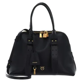 PINKO Bowling Mini Henkeltasche Baumwolle/Leder Black