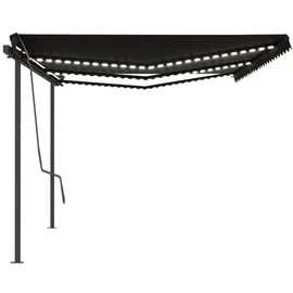 vidaXL Automatische Markise mit LED & Windsensor 6x3 m Anthrazit
