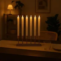 LED-Stabkerzen, flammenlos, Fernbedienung und Timer, 6er-Set