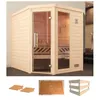 Sauna WEKA Turku Eck 1, beige (natur), ohne Ofen, (ohne Ofen), Saunen, ohne Ofen