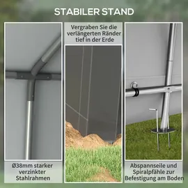 Outsunny Carport Zeltgarage 3x3 m Wasserdicht Garagenzelt mit Rolltür Belüftungsfenster Verlängerte Kanten, UV-beständig Lagerzelt, Unterstand für Auto SUV Gartengeräte, Motorrad