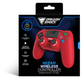 DRAGON SHOCK Mizar Wireless Controller Rot für PlayStation 4