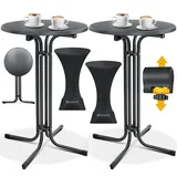 Kesser KESSER® Gastro Stehtisch klappbar Gastronomie Bistrotisch rund - Wetterbeständiger Klapptisch Gartentisch - Runder Partytisch - Hitzebeständig - Stabil und sicher