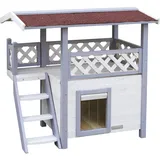 Kerbl Katzenhaus Lodge Ontario 77x50x73 cm Hellgrau - Grau