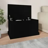 TANZEM Truhe Schwarz 70x40x38 cm Holzwerkstoff Sitzbank Mit Stauraum, Wäschetruhe, Spielzeugkiste, Aufbewahrungstruhe, Aufbewahrung, Jugendzimmer Möbel, Truhenbank Mit Stauraum - 816505