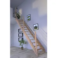 starwood treppen Raumspartreppe Rhodos 80 cm Buchenholz/Edelstahl