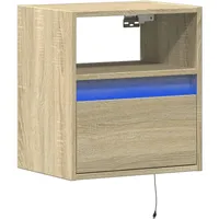 vidaXL Hängenachtschrank mit LED-Leuchten 3430 x 31 x 1490 cm Braun
