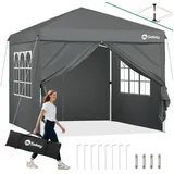 Sekey Faltpavillon 3x3 mit Seitenteilen wasserdicht, Pavillon winterfest und wasserdicht, mit 4 Seitenteilen, (inkl. 4 Seitenteile), Gartenpavillon Pop Up Partyzelt