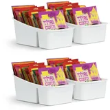 PRO HOME Küchen Organizer mit 3 Fächern ( 4er Pack - Aufbewahrungsbox für Tütensuppen, Gewürzmischungen uvm. Ordnungssystem für Lebensmittel Kunststoff