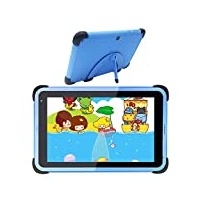 Kinder Tablet 7 Zoll WiFi Android 11 Tablet PC IPS HD-Bildschirm, 2 GB RAM 32 GB ROM, Kindersicherungstablett für Kinder, Kleinkind-Lerntablett Kindersichere Hülle mit Ständer (blau)