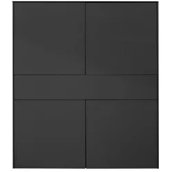 Mäusbacher Imola Highboard Holzwerkstoff 121x145x42 cm - Anthrazit matt lack/Glas Anthrazit glanz