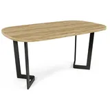 Feldmann-Wohnen Esstisch, Eiche Bianco, Holz, Oval,Oval, U-Form, 140x76x80 cm, Esszimmer, Tische, Esstische