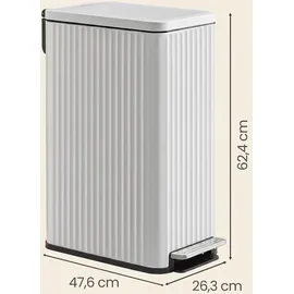 Songmics Mülleimer Küche 50 l Weiß