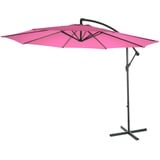 Mendler Ampelschirm Acerra, Sonnenschirm Sonnenschutz, Ø 3m neigbar, Polyester/Stahl 11kg ohne Ständer - pink