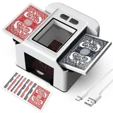 CIGAA Automatischer Kartenmischer, Kartenmischmaschine Elektrische für 2 Decks,Aufladbarer Karten Mischgerät mit 2000mAh-Akku Geräuscharm Kartenmischgerät für Poker, UNO, Blackjack Skip-BO Phase 10