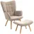 Homcom Ohrensessel Cord 72 x 101 x 80 cm Braun mit Hocker