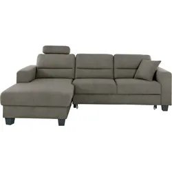 Ecksofa TRENDMANUFAKTUR "Chamber, zeitlos und modern, hoher Sitzkomfort, L-Form", braun (schlamm), B:247cm H:85cm T:165cm, Sofas, wahlweise mit Schlaffunktion