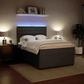 vidaXL Boxspringbett 140 x 200 cm Dunkelgrau
