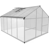 Uniprodo Gewächshaus Aluminium Grau Polycarbonat 195 mm 7,75 m2