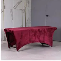 STM Company Massageliege Verlängerter Liegenbezug für Massagebett, Bezug, Spannbetttuch (für alle gängigen Kosmetikliegen, Massageliegen, Couches, aus Velour, ohne Matratze), 180x60 cm/ 190x70 cm rot 180x60 cm