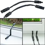 revolt 2er-Set flache Solarkabel-Fensterdurchführungen, MC4-kompatibel, 35 cm