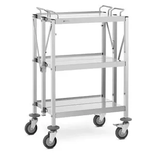 Royal-Catering Servierwagen - 3 Borde - (2x) 50 x 40 cm - 90 kg - faltbar - Royal Catering RCSW-100