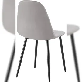 CLP 4er Set Esszimmerstühle Napier grau Samt