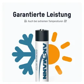 Ansmann Akku Micro AAA 800 mAh 1,2V NI-MH, 8 Stück