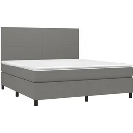 vidaXL Boxspringbett 180 x 200 cm Dunkelgrau