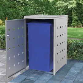 vidaXL Mülltonnenbox 78 x 69 x 115 cm silber