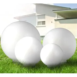 ETC Shop 4er Set Outdoor LED Solar Kugel Leuchte Deko Lampe IP44 8hrs Beleuchtung Erdspieß Garten Veranda Hof Weg