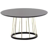 KADIMA DESIGN Couchtisch, Eleganter Schwarzer und Goldener Wohnzimmertisch, Robuste Metallstruktur, Große Ablagefläche