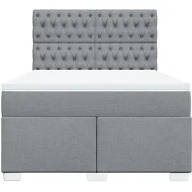 vidaXL Boxspringbett 140 x 200 cm Hellgrau
