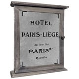 Wellgro Schlüsselbrett Nostalgischer Holz Schlüsselkasten PARIS