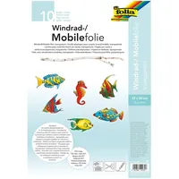 Folia 420350 - Mobilefolie, Windradfolie, PVC, transparent, 0,2 mm, 35 x 50 cm, 10 Bogen - zum Basteln von Mobiles oder Windrädern
