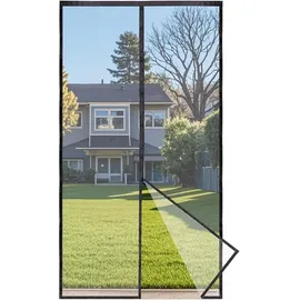 luxuskollektion Fliegengitter Tür Insektenschutz Magnet 120 x 210 cm Schwarz
