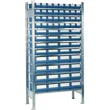 NORDWEST Handel AG Lager Steckregal H2000xB1000xT500mm Anbauregal 12 Stahlböden 32 x 7,16 x 8,16 x 9