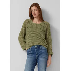 s.Oliver Ajour-Strickpullover Oversize grün 46