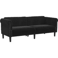 vidaXL Sofa 3-Sitzer Schwarz Samt