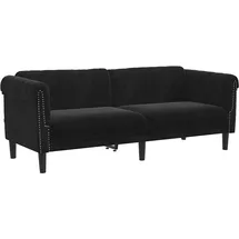 vidaXL Sofa 3-Sitzer Schwarz Samt