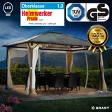Brast Alu-Pavillon Premium 3 x 4 m beige inkl. LEDs