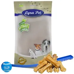 50 Stk. Lyra Pet® Kauknochen ca. 7 cm + Ballschleuder