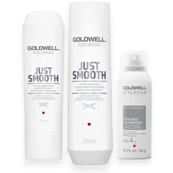 Goldwell Dualsenses Just Smooth Set - Shampoo 250ml + Conditioner 200ml + Haarspray gratis
