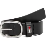 Tommy Hilfiger Oval Ledergürtel schwarz 85 cm