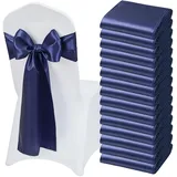 Vevor Satin-Stuhlschärpen mit Schleifen 50 St. Marineblau