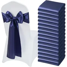 Vevor Satin-Stuhlschärpen mit Schleifen 50 St. Marineblau